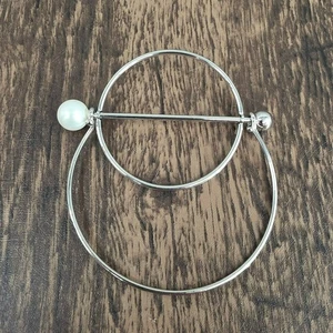 Brazalete Brazalete Plata Perla Redondo Pequeño Gancho Cierre Clásico Regalo Informal Novia - Imagen 1 de 6