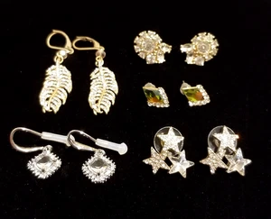 ** Konvolut Strass Hänger und Ohrstecker Sterne AB Strass Federn** - Bild 1 von 5