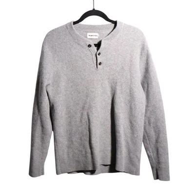 Suéter Taylor Stitch Hudson Gris 100% Lana Merino Henley Para Hombres L Delgado 41 medidas* Foto 1 de 4