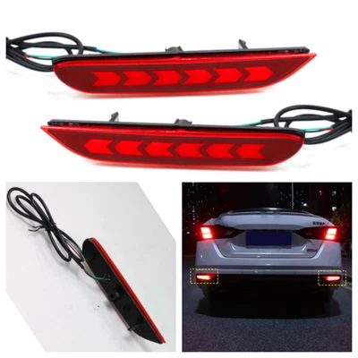 2X Reflector de luz antiniebla de freno de parachoques trasero LED para Nissan Altima 2019-2022 Foto 1 de 4