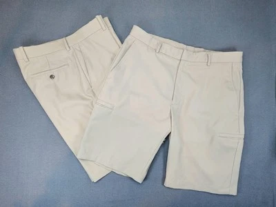 Pantalones cortos de golf Walter Hagen para hombre talla 34 frente plano lote de 2 Foto 1 de 4