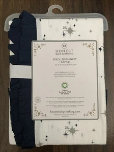 Honest Baby Clothing Stroller Blanket And Cap Set 100% Organic Cotton New  - Picture 1 of 9