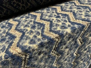 Couture Brushed Stretch Jersey, Per Metre - Animal Print - Black & Gold - Picture 1 of 5