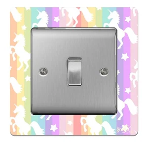 Interruptor de luz única / enchufe envolvente acrílico placa de dedo unicornio sr31 - Imagen 1 de 1