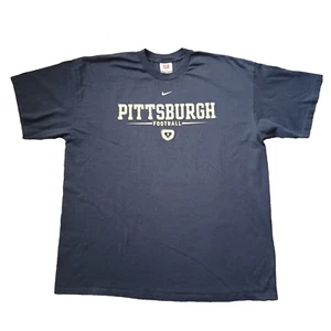 Vintage Nike Pittsburgh University T Shirt Mens XXL Blue Football Center Swoosh  - Picture 1 of 13