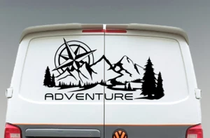 LARGE Mountain Forrest Nature Vinyl Decal Camper Van Caravan Sticker Graphic 2 - Picture 1 of 3
