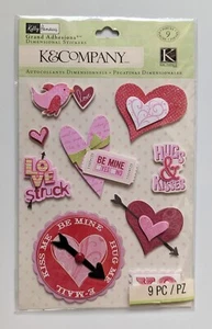 Kelly Panacci Valentine Hearts Grand Adhesions Scrapbook Stickers K&Company RARE - Picture 1 of 2