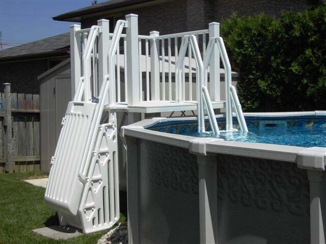 Deck Support 160-0001PG Replacement (2-Pack) - Pearl Gray Bracket For Biltmor Above Ground Pool Steps & Swimming Ladders
