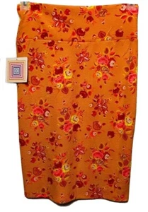Falda LuLaRoe Cassie Color Melocotón Flores Patrón Talla Pequeña Hecha en EE. UU. NUEVA CON ETIQUETAS - Imagen 1 de 2