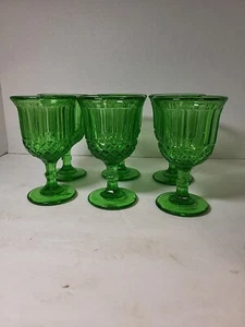 6er Set L.G. Wright Sägezahn Weinkelche smaragdgrün - Bild 1 von 4
