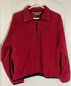 Vtg Eastern Mountain Sports EMS Red 1/4 Zip Fleece Pullover Jacket Made in USA - Picture 1 of 4