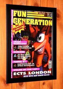 1996 Crash Bandicoot PS1 Vintage Small Magazine Cover Poster / Ad Page Framed - Picture 1 of 3