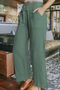Casual Drawstring Wide Leg Pant - Picture 1 of 1