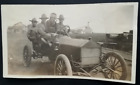 WWI Photo Custom Speedster Auto 3 Soldiers/Young Woman Sitting On Soldiers Lap