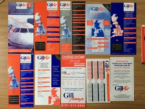 Lot of 16 different GILL AIR / AIRWAYS timetables 1991-2001 timetable schedule - Picture 1 of 2