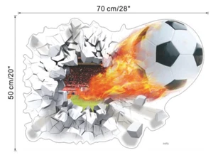 Soccer Match Ball Breaking Wall Decal / Decorative Sticker 26 x 18 - Picture 1 of 2