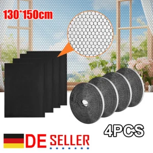 Fliegennetz 4er Pack Insektenschutz Fenster Fliegengitter Mückenschutz 130x150cm - Bild 1 von 17