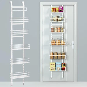 Adjustable 6-Tier over the Door Pantry Organizer, Spice Rack, Narrow Hanging She - Picture 1 of 12