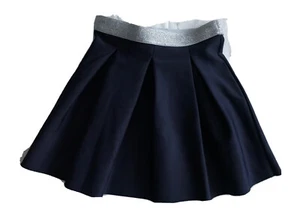 NEW KIDPIK NAVY BLUE SILVER GLITTER BAND SKATER SKIRT GIRLS SIZE S(7/8) - Picture 1 of 8