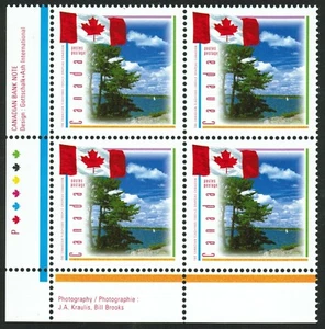 Canada sc#1546i Canadian Flag: Flag with scene of Lake, LL Impr. Block, Mint-NH - Picture 1 of 2