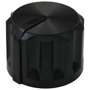 Großer schwarzer geriffelter Steuerknauf aus Kunststoff - 6 mm Spinnloch - Druckpassform - Bild 1 von 5