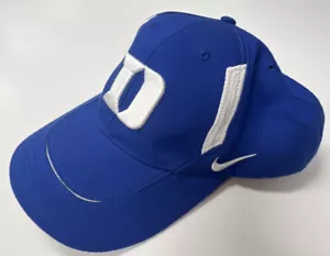 Vintage NIKE TEAM Duke Blue Devils Cap Hat Adjustable Hook/Loop Blue SWOOSH 🔥👀 - Picture 1 of 12