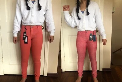 Bleulab Detour Five Pocket Reversible Legging Guava Orange Skinny Fitted NEW 26 - Image 1 of 4