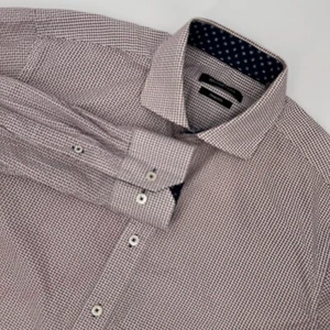 Bugatchi Shirt Men's M Multi Geo Print Long Sleeve Shaped Fit Collared Button Up - Picture 1 of 10