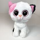 Ty Beanie Boos Muffin the Cat Kitty 6" Stuffed Plush Toy White Black Pink GUC
