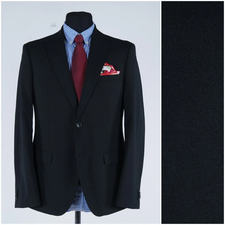 Abrigo deportivo negro para hombre 40R talla EE. UU. CONEXIÓN FRANCESA chaqueta blazer de lana Foto 1 de 4