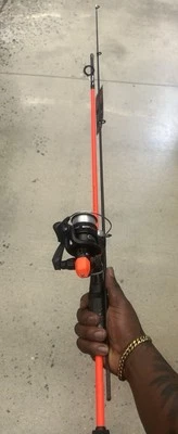 NEW Ozark Trail Wayfarer Spinning Fishing Rod, & Reel Combo, Orange, FREE SHIP! Foto 1 de 2
