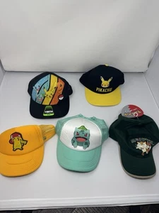 Pokemon Youth Hat Lot Of 5 - Picture 1 of 16