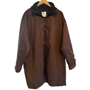 MYCRA Pac NOW Reversible Black/Brown Rain Coat Size 1X Full Zip Hooded NWT - Picture 1 of 16