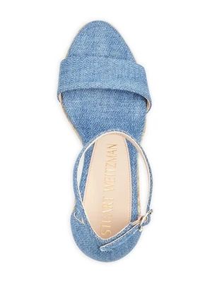 Zapatos de cuña STUART WEITZMAN para mujer azul denim de 1" plataforma Floria almendra 10 C Foto 1 de 4