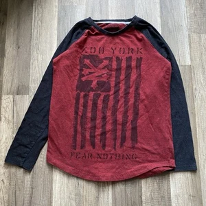 Vintage Early 2000s Red Faded Zoo York Style Graphic Tee Long Sleeve Medium Boys - Picture 1 of 5