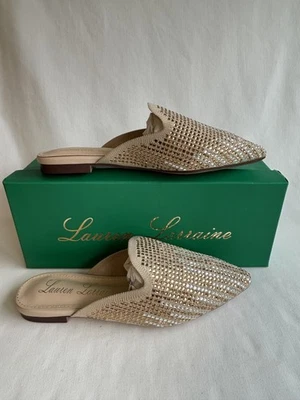 Туфли женские Lauren Lorraine размер 6 золотистые Sharon со стразами Mule без шнуровки блестящие - Изображение 1 из 4