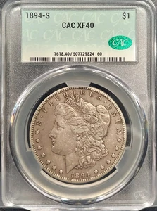 1894 S MORGAN SILVER DOLLAR $1 CACG CERTIFIED XF 40 EXTRA FINE (824) - Picture 1 of 4
