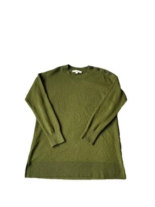 Loft Women’s Green Pullover Sweater Sz M Cotton Polyester Blend Crew Neck Soft - Picture 1 of 6