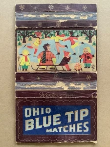 Oversize Matchbox - Ohio Blue Tip Matches - Winter Fun - Foto 1 di 8