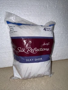 4 Paar Hanes Silk Reflections transparente Strumpfhosen Größe EF Travel Buff transparente Spitze - Bild 1 von 4