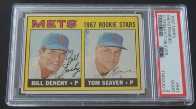 Tarjeta de novato Topps Tom Seaver 1967 #581 PSA 2 L@@KS ¡¡¡MUCHO MEJOR!!! LEER Y MIRAR Foto 1 de 4