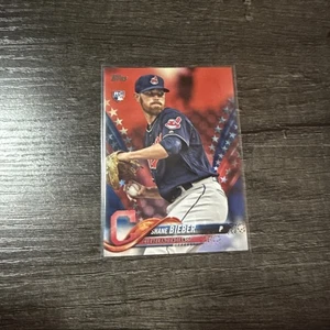 2018 Topps Update Shane Bieber Independence Day 14/76 #US198 Rookie Blue Jays - Picture 1 of 8