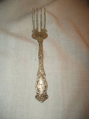 Simeon & George Rogers Oneida Violet silver meat fork - Image 1 of 2