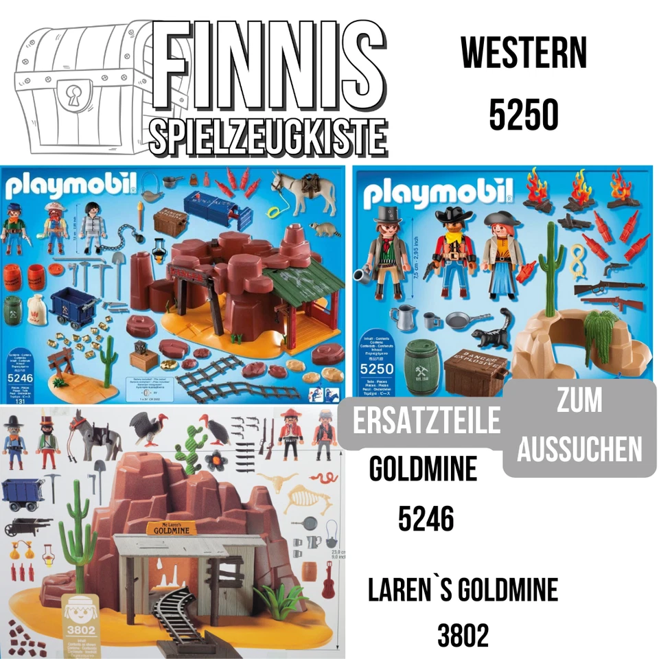 Playmobil Laren`s Goldmine 3802 5246 5250 Western Ersatzteile Cowboys Soldaten - Bild 1 von 1