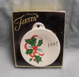 Fiesta Christmas Ornament May Co 1997 Fiestaware Collector Exclusive Holly Plate - Picture 1 of 3