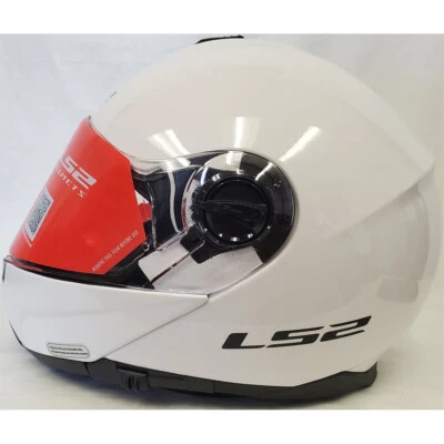 LS2 Strobe Flip-Up Modular Motorcycle Helmet Solid Gloss White 3XLarge NEW Foto 1 de 4