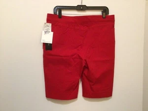89th & Madison Gr. L rote Pull-On High-Waist Shorts Stretch Viskose Mischung Neu mit Etikett #29-L - Bild 1 von 4