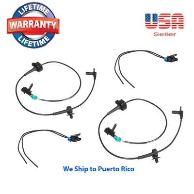  2 ABS Wheel Speed Sensor Rear Right,Left W/Connector Fit:Cadillac Chevrolet GMC - Image 1 of 4