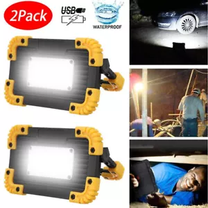 2X LED Work Light Floodlight Lamp USB Rechargeable Camping Night Light Portable - Picture 1 of 12