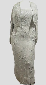 Montage Beaded Wedding Gown Sz 16 White Sequin Formal Floor Length Party Dress - Picture 1 of 12